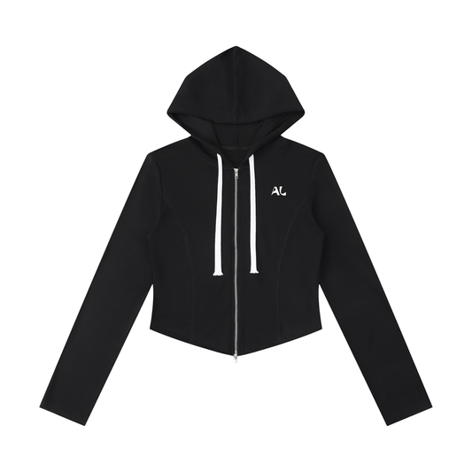 Women's Slim Cropped Full Zip Hoodie