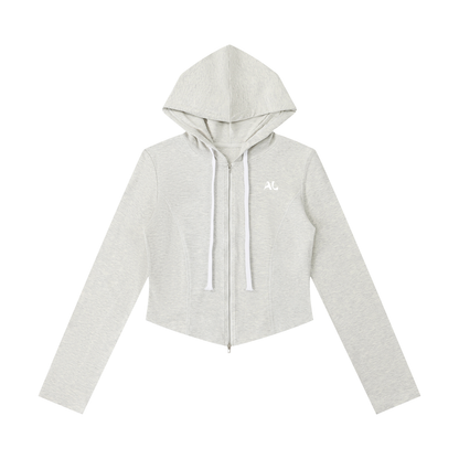 Women's Slim Cropped Full Zip Hoodie