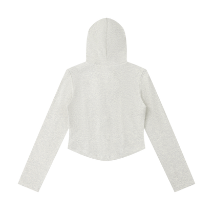 Women's Slim Cropped Full Zip Hoodie