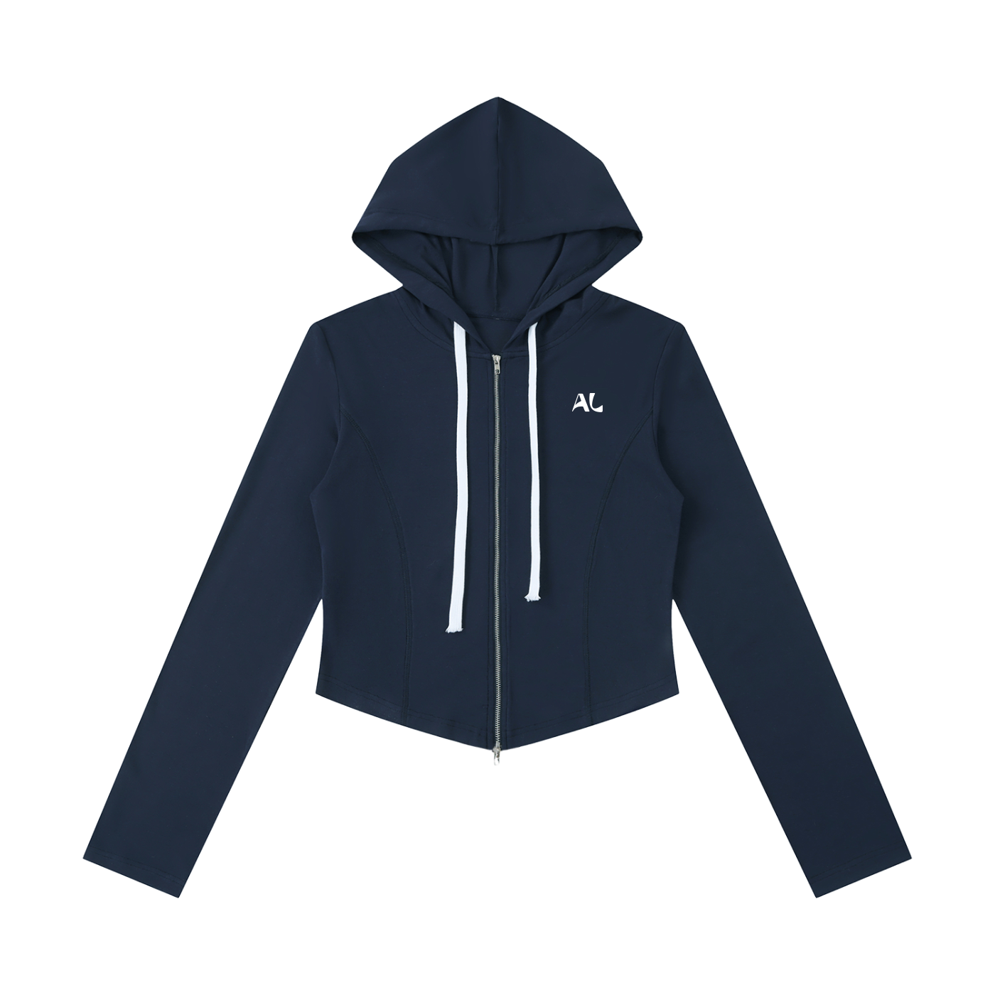 Women's Slim Cropped Full Zip Hoodie